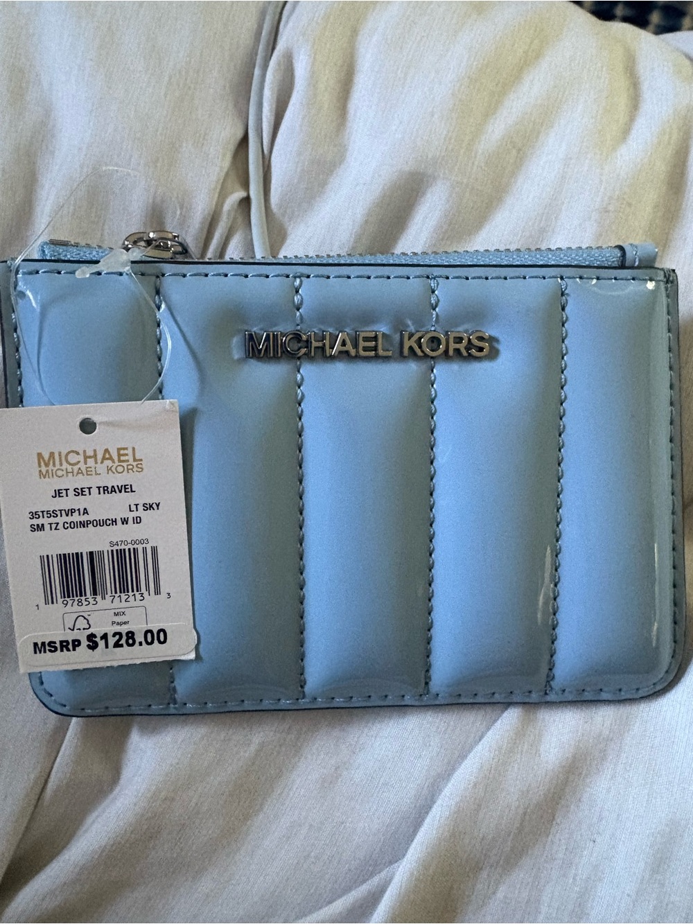 Michael Kors Jet Set Patent Quilted Wallet NWT